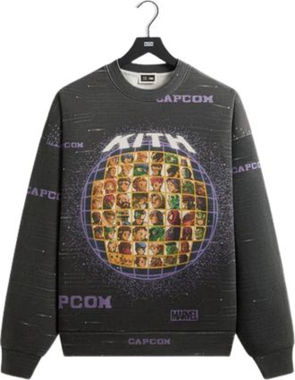 Kith x Marvel vs. Capcom Character Select Vintage Nelson Crewneck Black KHM034303-001