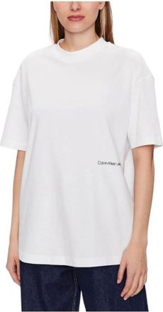 Calvin Klein T-Shirts, female, White, Size: XS Gradient Photoprint Tee