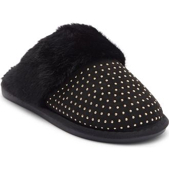 Rebecca Minkoff Marni Faux Fur Trim Scuff Slipper in Black at Nordstrom Rack, Size Medium