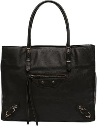 Balenciaga Pre-owned Papier A6 Tote Bag - Dames - Vintage Shopper - Zwart - ONE Size - Leer - Vintage