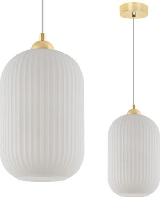 OEM L&aacute;mpara Colgante Riffle Gold 1 Pantalla Plana Blanca Cilindro Grande E27