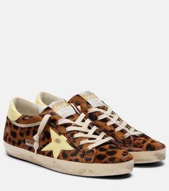 Golden Goose Super-Star leopard-print calf hair sneakers