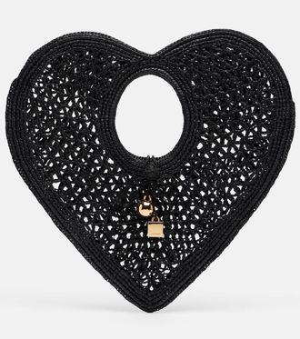 Jacquemus Bolso Spiaggia Coeur Small de rafia
