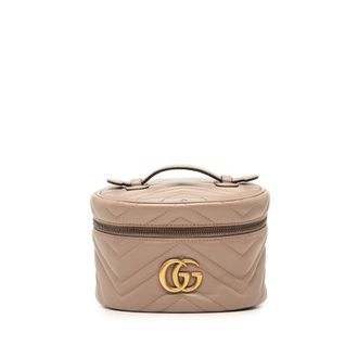 Gucci Pre-owned Gucci Mini GG Marmont Round Leather Vanity Bag Ladies AM49914W3XYUHE94