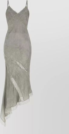 Andamane rosetta dress asymmetric hem lace v neckline