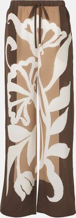 Sir. Portia printed silk satin wide-leg pants