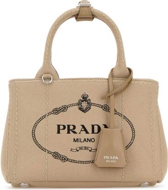 Prada Beige Logo Mini Tote