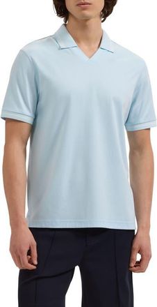 Bugatchi Pima Cotton Johnny Collar Polo in Sea Spray at Nordstrom, Size Xx-Large
