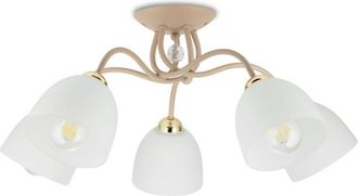 OEM L&aacute;mpara De Techo De Cristal Beige Tina 5xe27