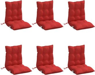 vidaXL Cojines Para Silla Con Respaldo Bajo 6 Uds Tela Oxford Rojo Vidaxl