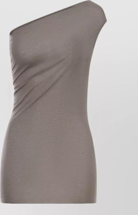 Rick Owens silk one-shoulder draped sleeveless top