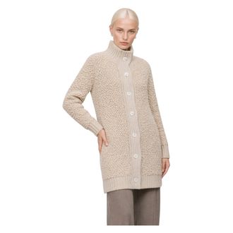 Kocca Truien & Vesten, Dames, Beige, XS, Wol, Lange Boucl&eacute; Vest