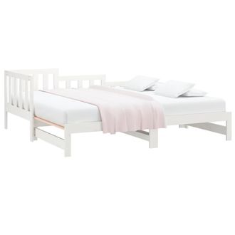 vidaXL Sof&aacute; Cama Extra&iacute;ble Sin Colch&oacute;n Blanco 2x(90x190) Cm Vidaxl