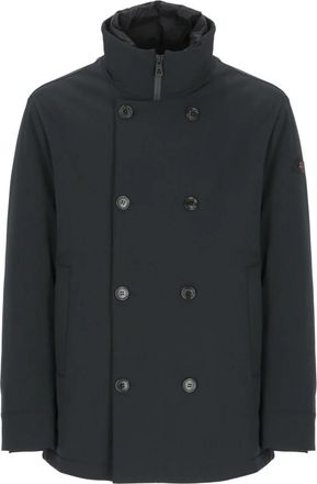 Peuterey Dubbele-Rij Donsjack - Heren - Mantel - Blauw - S - Leer - Jassen