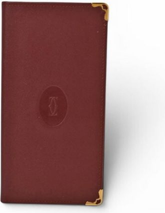 Cartier Must Bordeaux Leather Long Wallet (Bi-Fold) (Pre-Owned)