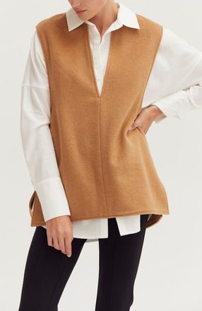 Crescent Wool Blend Felt Vest in Camel at Nordstrom, Size X-Small