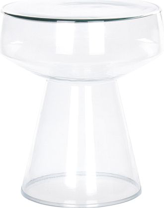 Beliani Beliani - Mesa De Centro De Cristal Con Estilo Moderno Transparente Y Forma Redonda Laguna