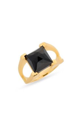 Dean Davidson Mini Plaza Onyx Ring in Yellow Gold/Onyx at Nordstrom, Size 8