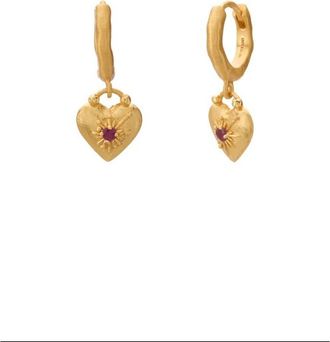 Murkani Love You Small Heart Huggie Earrings in Yellow Gold at Nordstrom