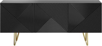 Miliboo Credenza design nero e oro 3 ante L160 cm ozen