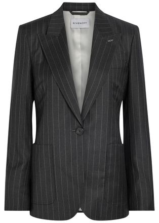 Givenchy Pinstriped Wool Blazer - Grey - 34 (UK6 / XS)