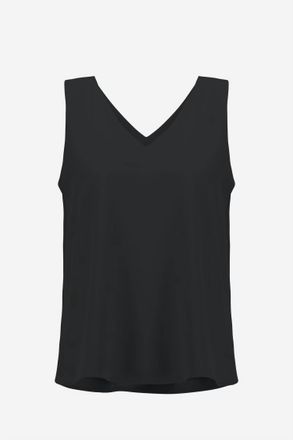 Joseph Ribkoff Womens Casual Sleeveless V-Neck Pullover Top In Midnight Blue