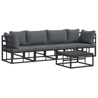 Berkfield Home Garden Sofa Set 5 pcs Black 70 x 70 x 32 cm Aluminium