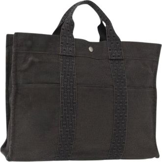 Herm&egrave;s Pre-owned Tote Bags, female, Gray, Size: ONE SIZE Pre-owned Canvas Tote Bag