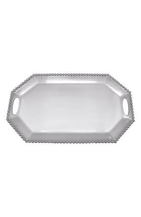Mariposa Large Pearled Platter in Silver at Nordstrom