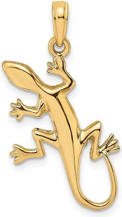 Diamond2Deal 14k Yellow Gold 2-D Gecko Charm