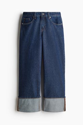 H&M Baggy Wide Low Jeans - Dunkles Denimblau