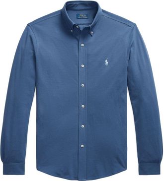 Polo Ralph Lauren Polo Pony-embroidered cotton shirt - men - Cotton - S - Blue