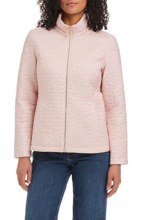 Kate Spade New York short spade flower quilted jacket in Blush Pink at Nordstrom, Size X-Small