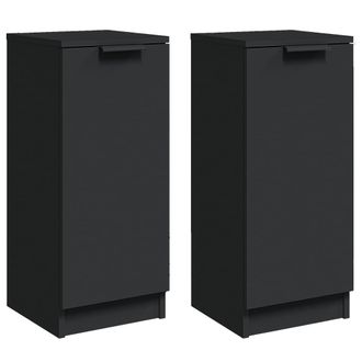 vidaXL Aparador De Madera Contrachapada Negro 30x30x70 Cm Vidaxl