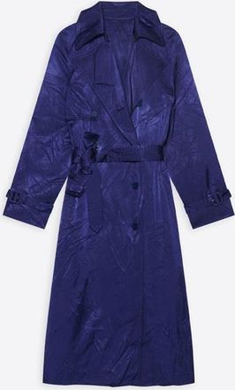 Balenciaga Womens Backwrap Trench in Marine Blue Viscose - Size X-Small