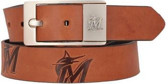 Eagles Wings Miami Marlins Brandish Leather Belt in Brown at Nordstrom, Size 44