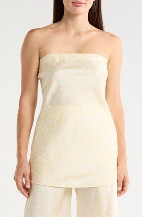Renee C Polka Dot Strapless Tunic Top in Butter at Nordstrom Rack, Size X-Large