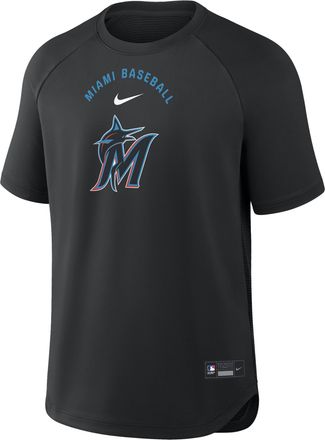 Nike Miami Marlins Authentic Collection Batting Practice Pregame Nike Mens Dri-FIT MLB Top in Black | 04HG912ZMQM-7DX