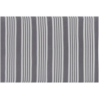 Beliani Beliani - Alfombra De Exterior Sint&eacute;tica Gris/negro 120 X 180 Cm Patr&oacute;n A Rayas Estilo Moderno Delhi