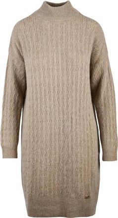 Liu Jo Beige Cable High-Neck Dress