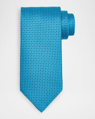 Stefano Ricci Mens Connected Geo Floral Silk Tie