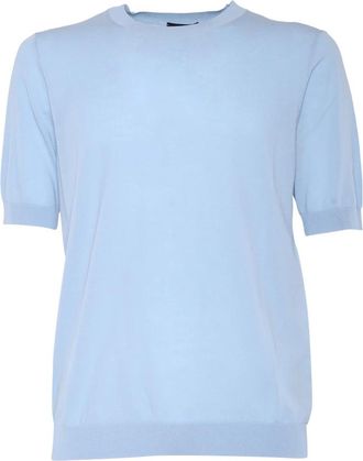 Ballantyne Ronde hals gebreid - Heren - Ronde hals truien - Blauw - 2XL - Katoen - Truien & Vesten