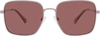 Polaroid Polarized Purple Square Ladies Sunglasses PLD 6194/S/X 08KJ/KL 56
