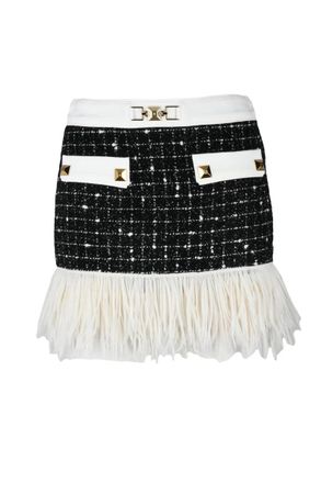 Elisabetta Franchi Jacquard Skirt - Black/White