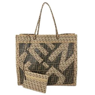 Fendi Pre-owned Tote Bags, female, Beige, Size: ONE SIZE Pre-owned Zucca Tote Bag