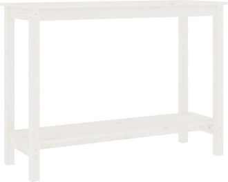 vidaXL Console Table White 110x40x80 cm Solid Wood Pine vidaXL