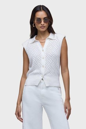 Hudson Knitted Sleeveless Collared Top in Starch at Nordstrom, Size X-Small