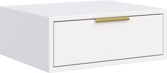 Selsey Selsey Vena - Mesita De Noche Suspendida Con Caj&oacute;n, Blanco, 50 Cm
