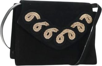 Ferragamo Pre-owned Cross Body Bags, female, Black, Size: ONE SIZE Pre-owned Suede Crossbody Bag