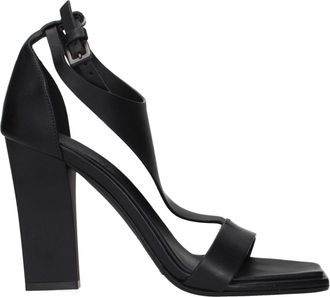 Max Mara Zwarte Leren Stiletto Hiel Sandalen